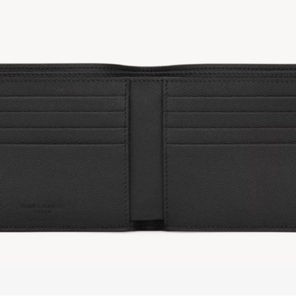 SAINT LAURENT PARIS EAST/WEST WALLET IN GRAIN DE POUDRE LEATHER in black - Picture 2 of 10